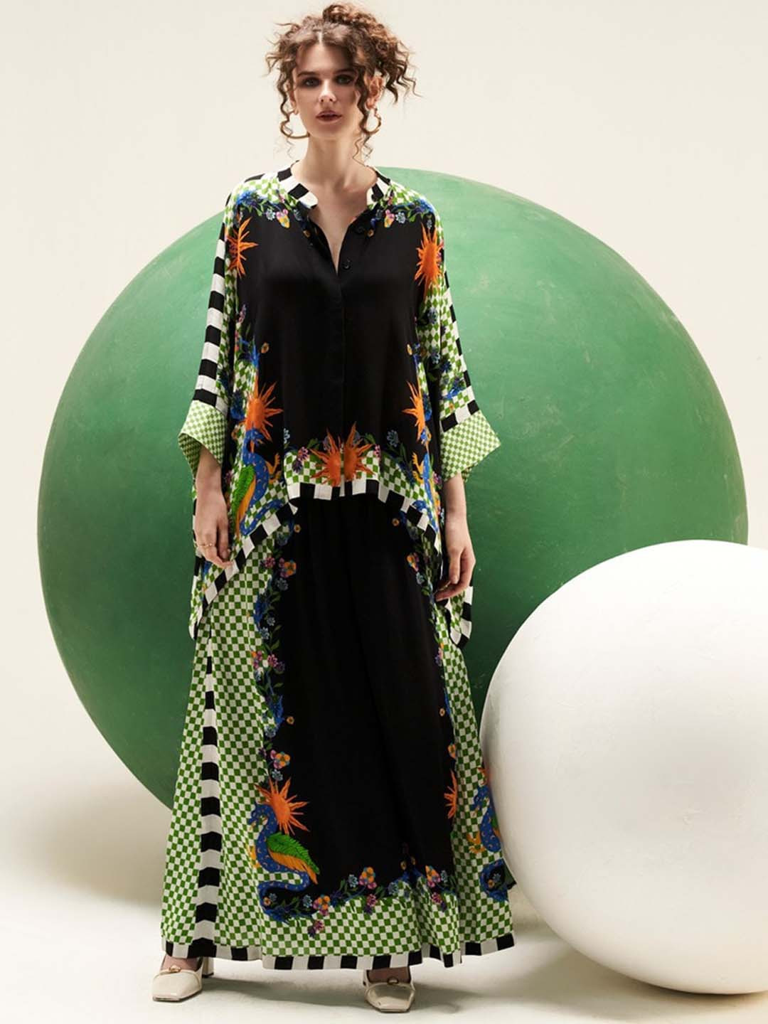 VERB BY PALLAVI SINGHEE Printed  Shirt With Skirt Co-Ords