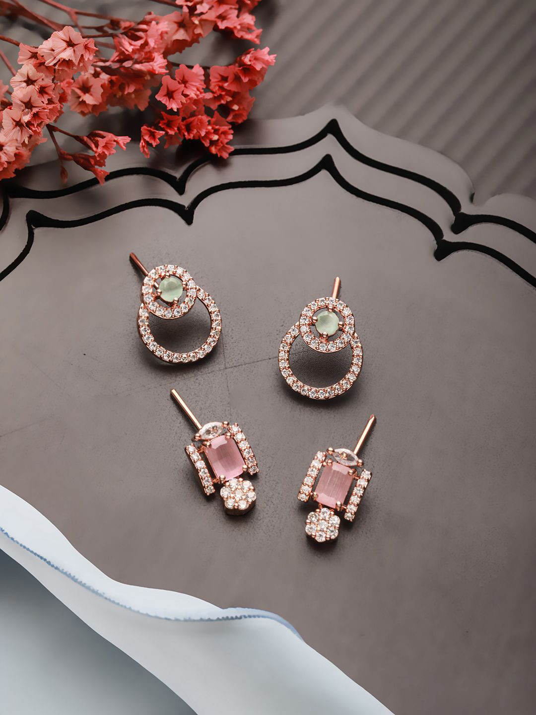 Jazz and Sizzle Women Set Of 2 Contemporary Drop Earrings