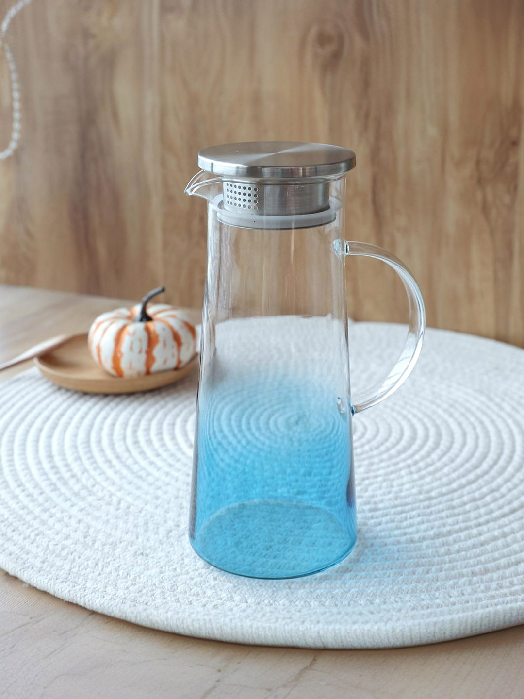 UMAI Blue Glass Leak Proof Water Jug 1.4 L