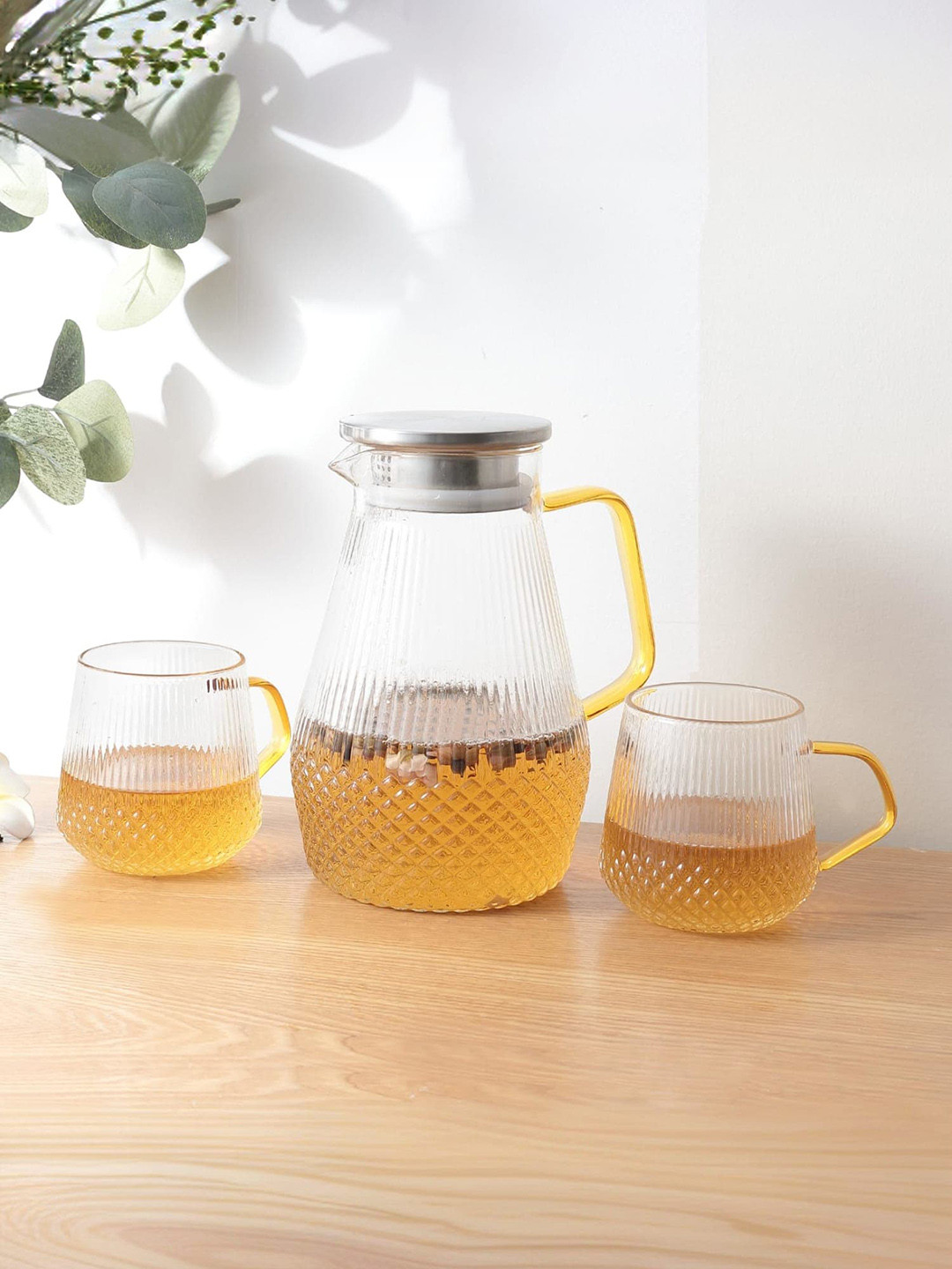 UMAI Transparent 3 Pieces Glass Jug With Cups