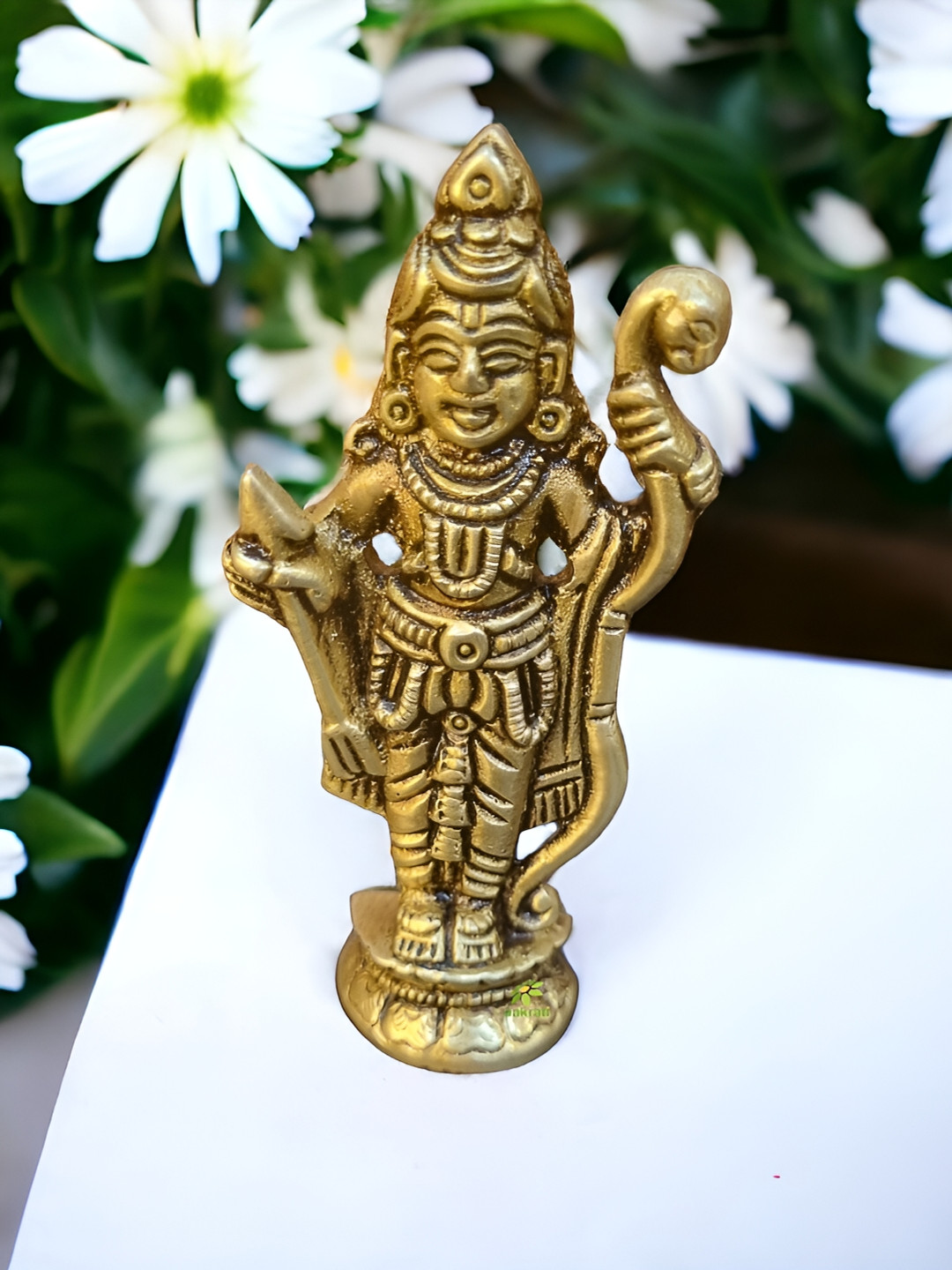 Aakrati Ram Lalla Gold Brass Metallic Prayer Room Small Showpiece - 3 Inches