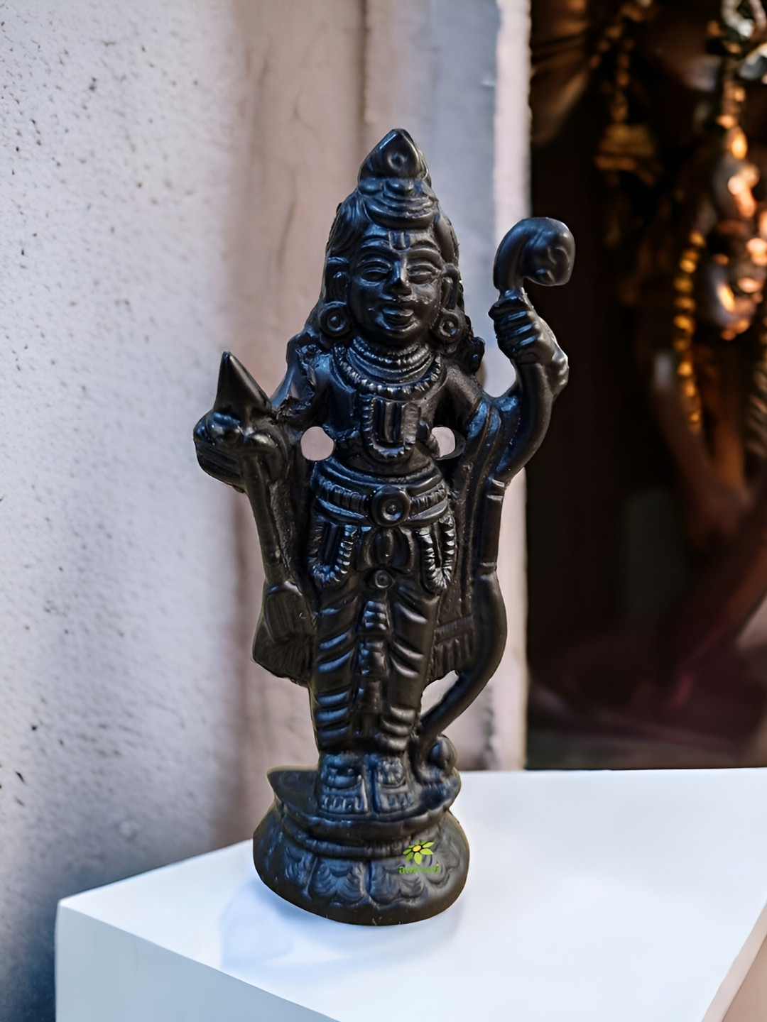 Aakrati Ram Lalla Statue Black Brass Metallic Prayer Room Tiny Showpiece - 3 Inches