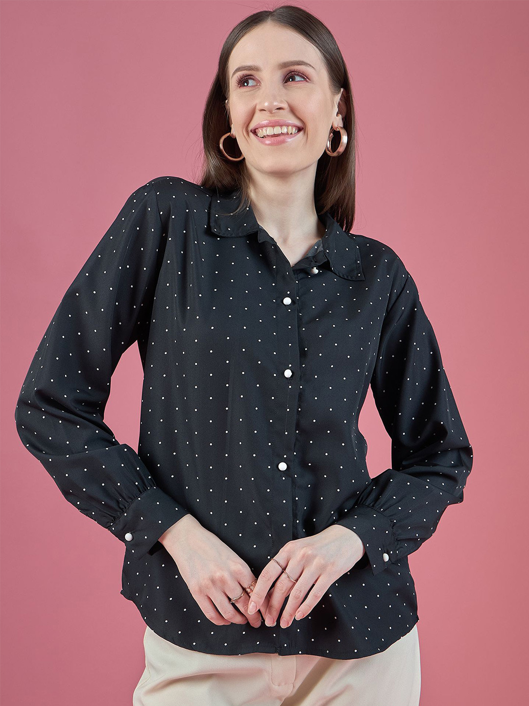 DressBerry Smart Polka Dot Printed Casual Shirt