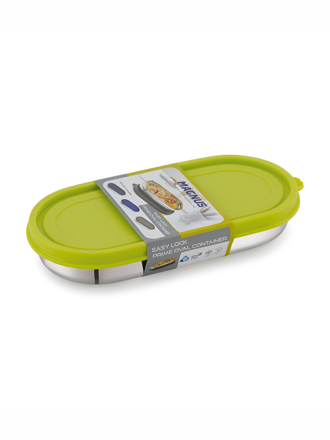 MAGNUS Easy Lock Prime Airtight Leakproof Stainless Steel Lunch Box With Spoon and Fork