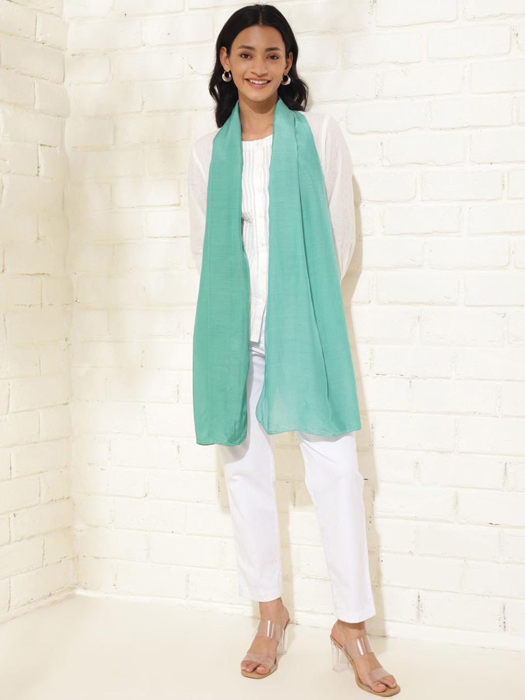 Fabindia Blue Viscose Tie & Dye Stole