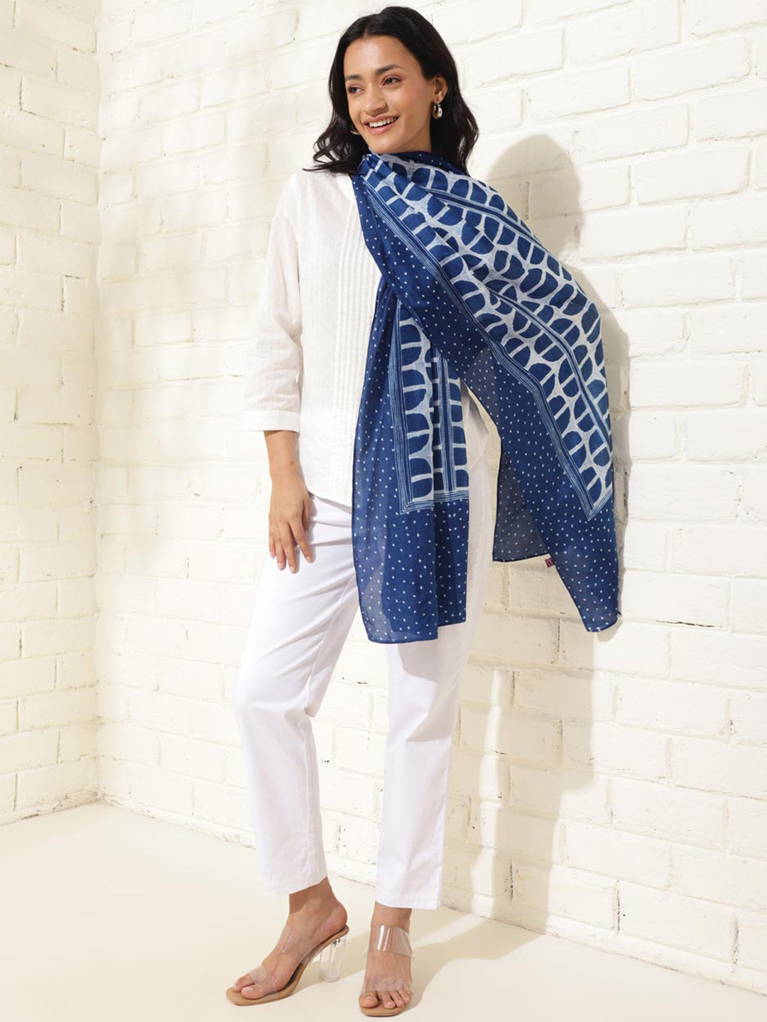 Fabindia Indigo Modal Printed Stole