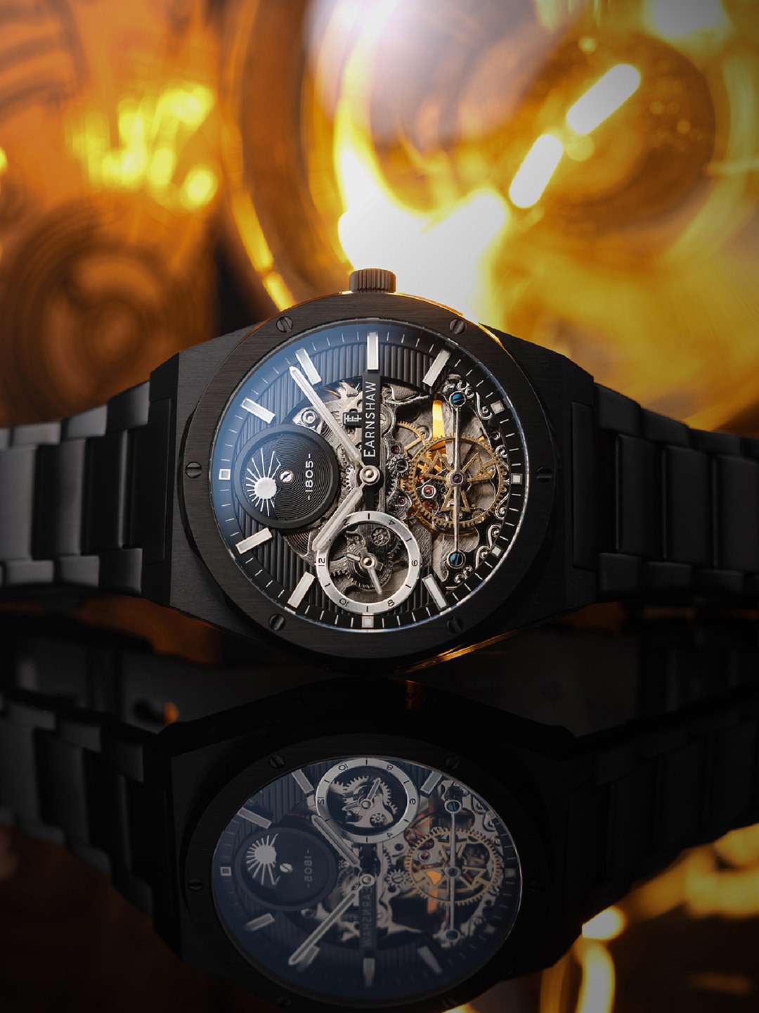 EARNSHAW Men Dial & Stainless Steel  Straps Analogue Multi Function Watch ES-8291-55