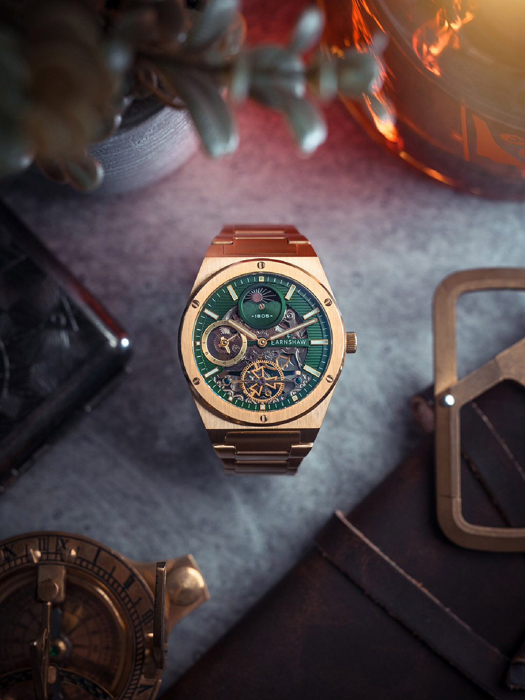 EARNSHAW Men Dial & Stainless Steel Straps Analogue Multi Function Watch ES-8291-66