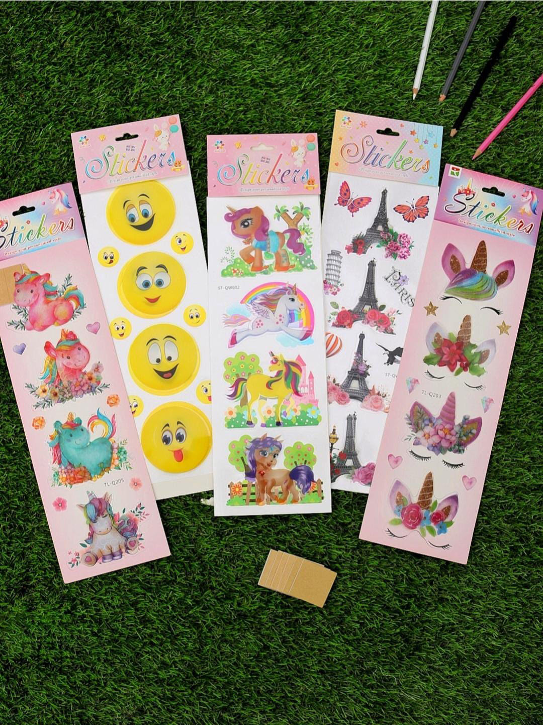 Yellow Bee Set of 5 3D Stickers
