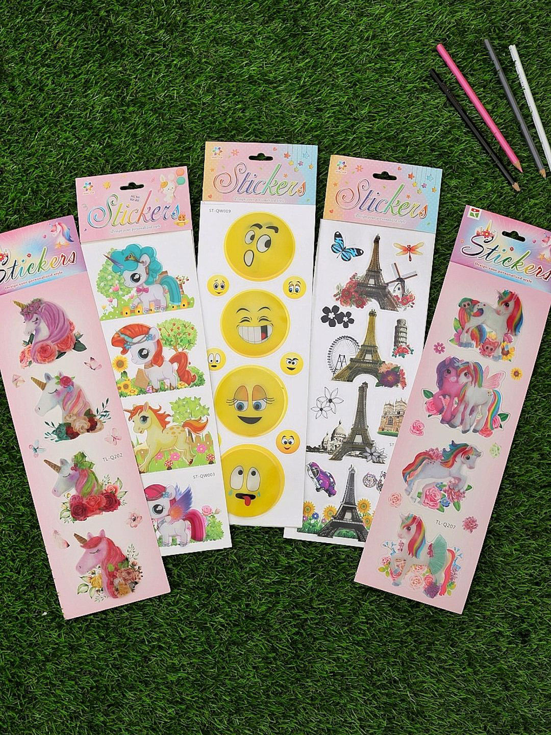 Yellow Bee Set Of 5 3D Stickers Combo