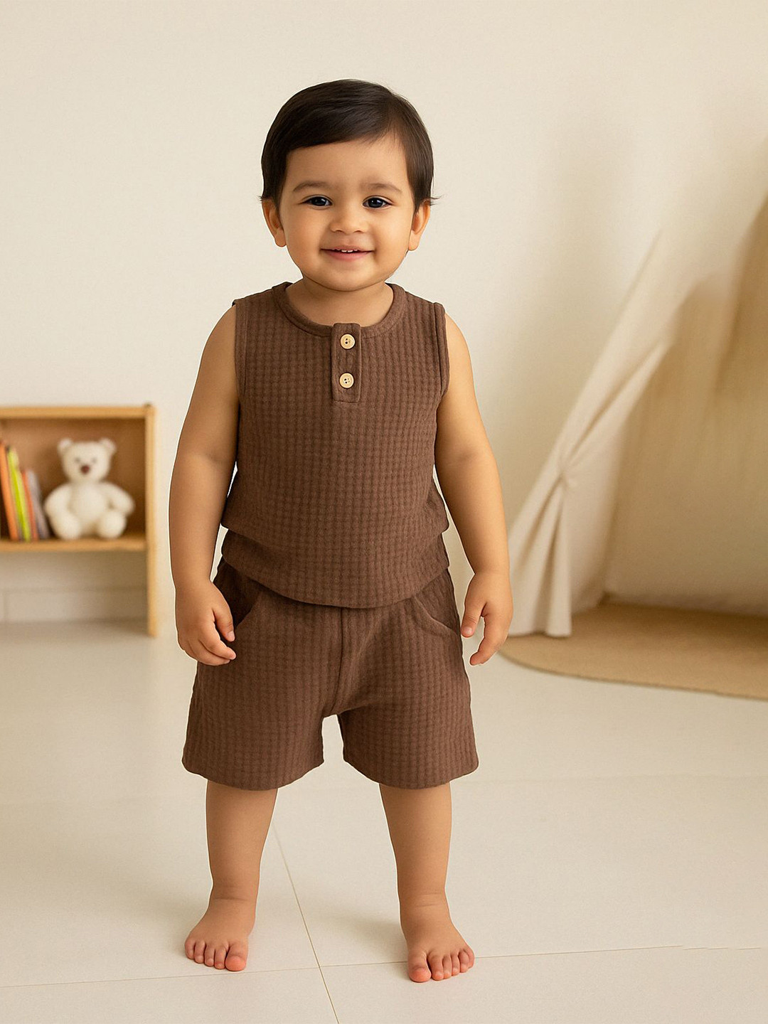 BAESD Boys Self Design Top With Short