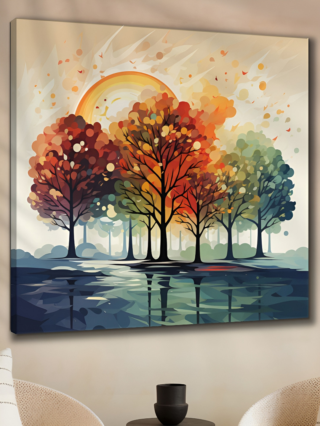 Aura Canvas Wall Square Paintings Wall Art - 24x24In