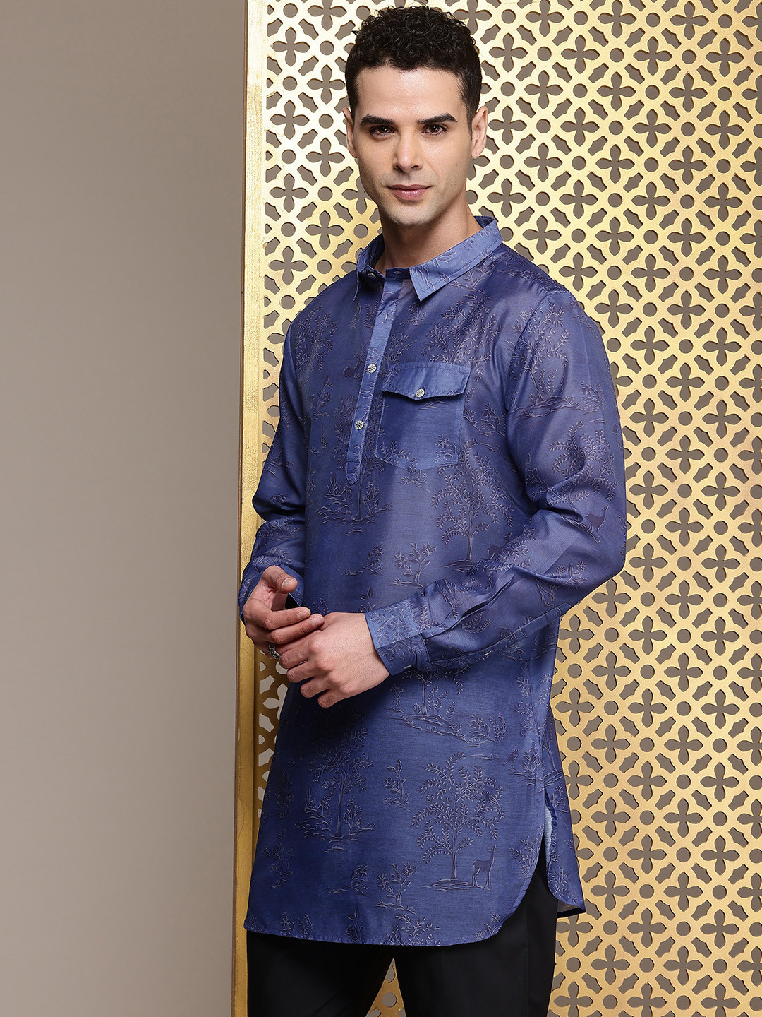 House of Pataudi Animal Graphic Printed Jashn Kurta