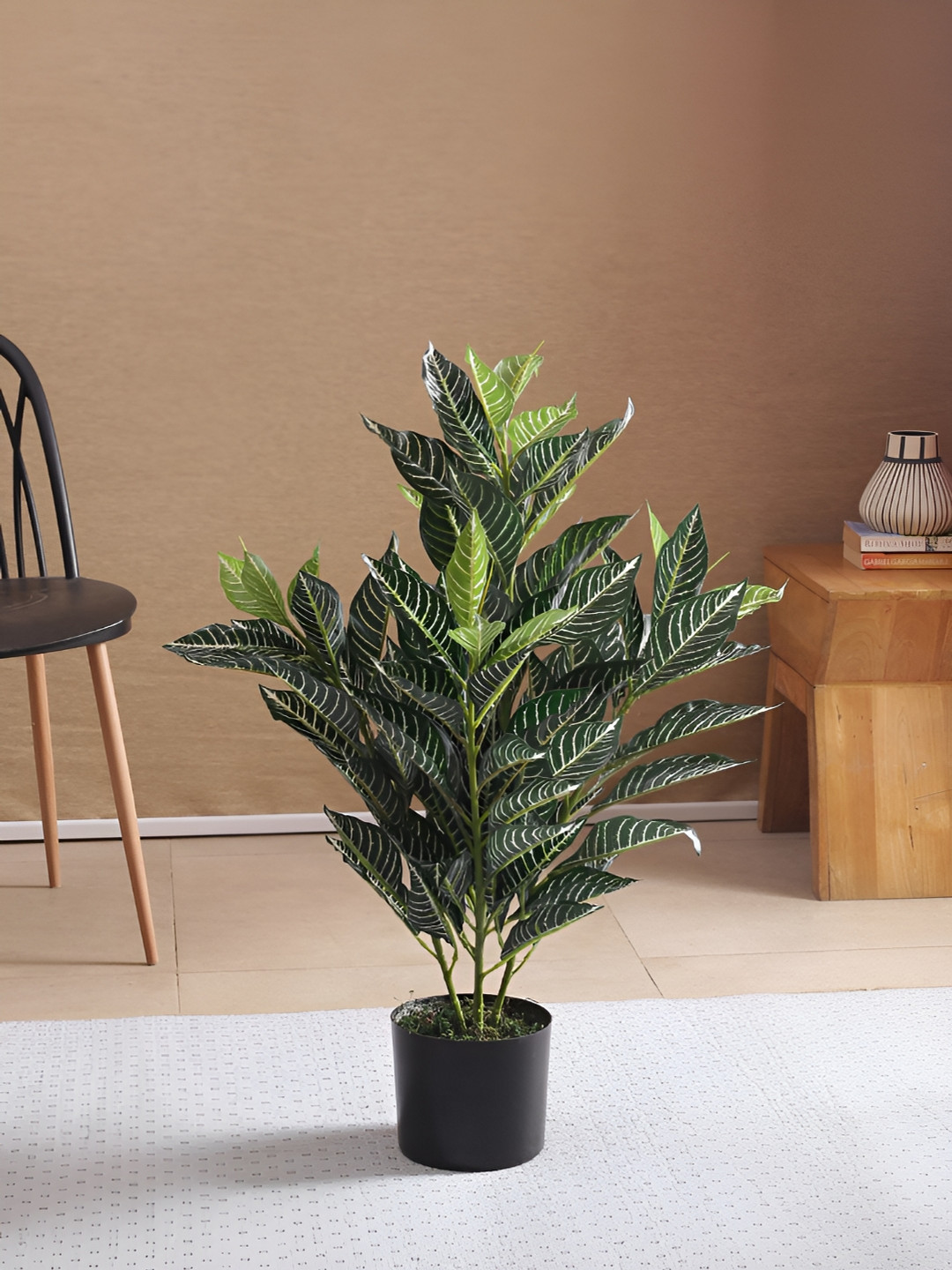 Home Bloom Green & Black Quercus Artificial Plant With Pot