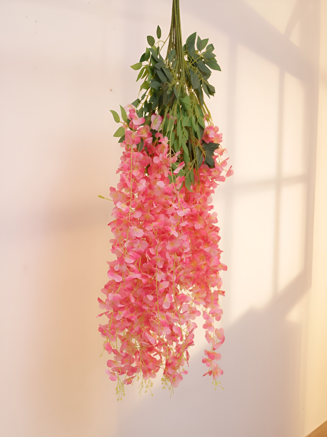Home Bloom Pink & Green 12 Pieces Hanging Artificial Flower