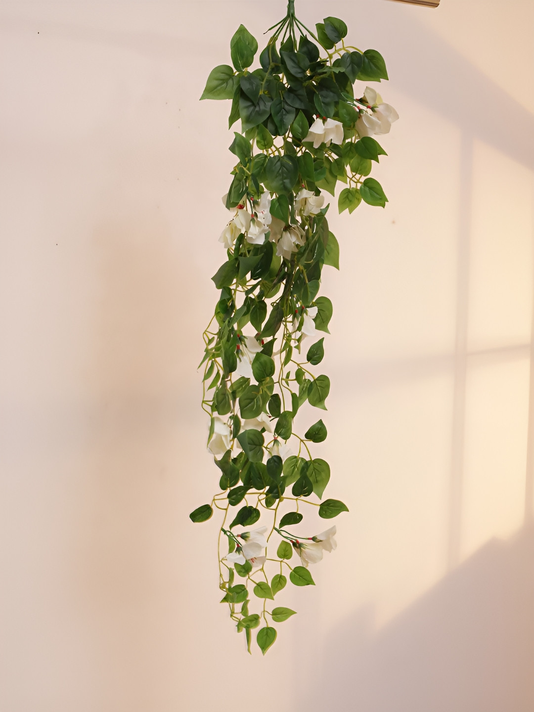 Home Bloom White & Green Hanging Bougainvillea Artificial Flower