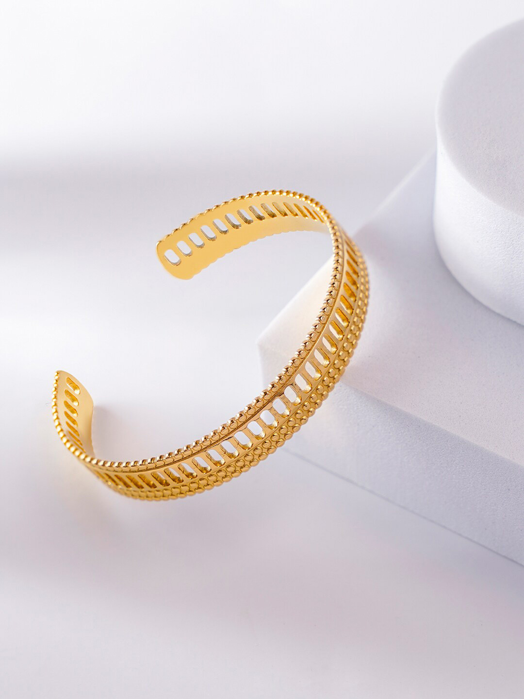 SWASHAA Women 18K Gold-Plated Cuff Bracelet
