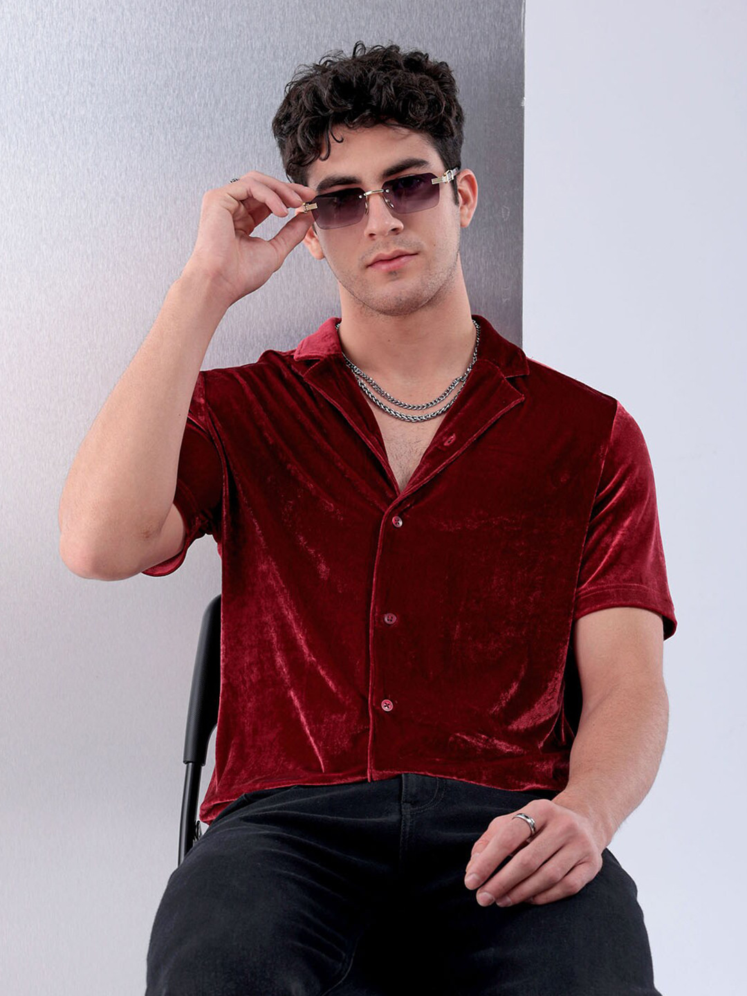The Indian Garage Co Spread Collar Short Sleeves Party Shirt
