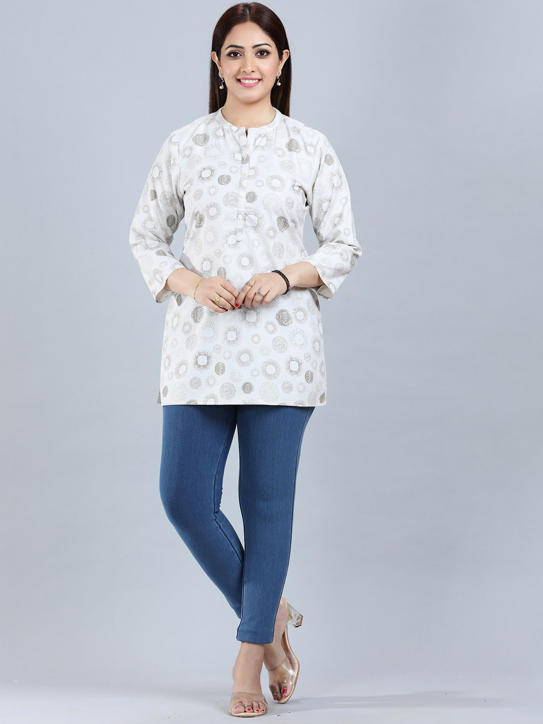 COTTON CULTURE Floral Woven Design Pure Cotton Kurti