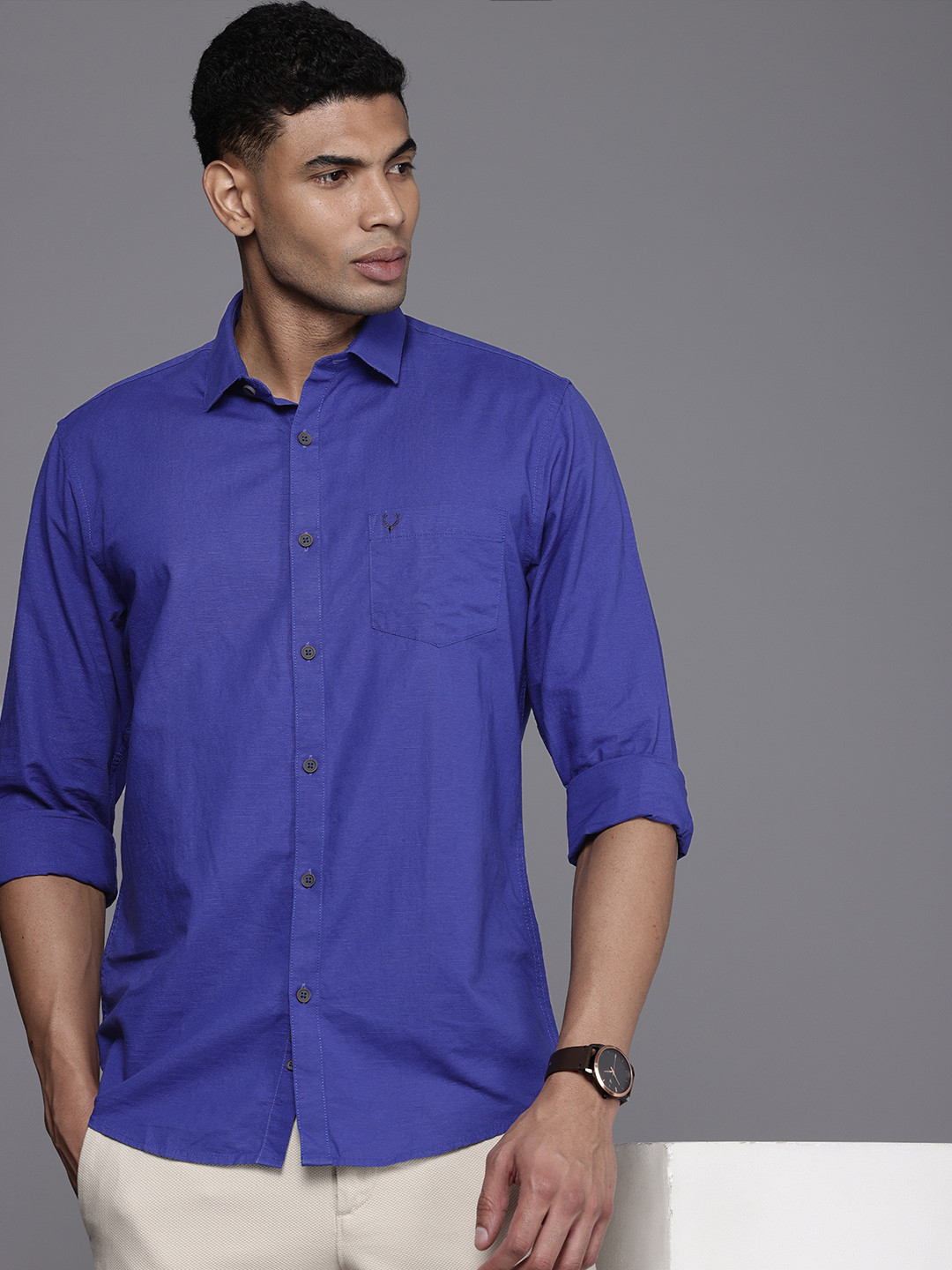 Allen Solly Cotton Linen Sport Opaque Casual Shirt
