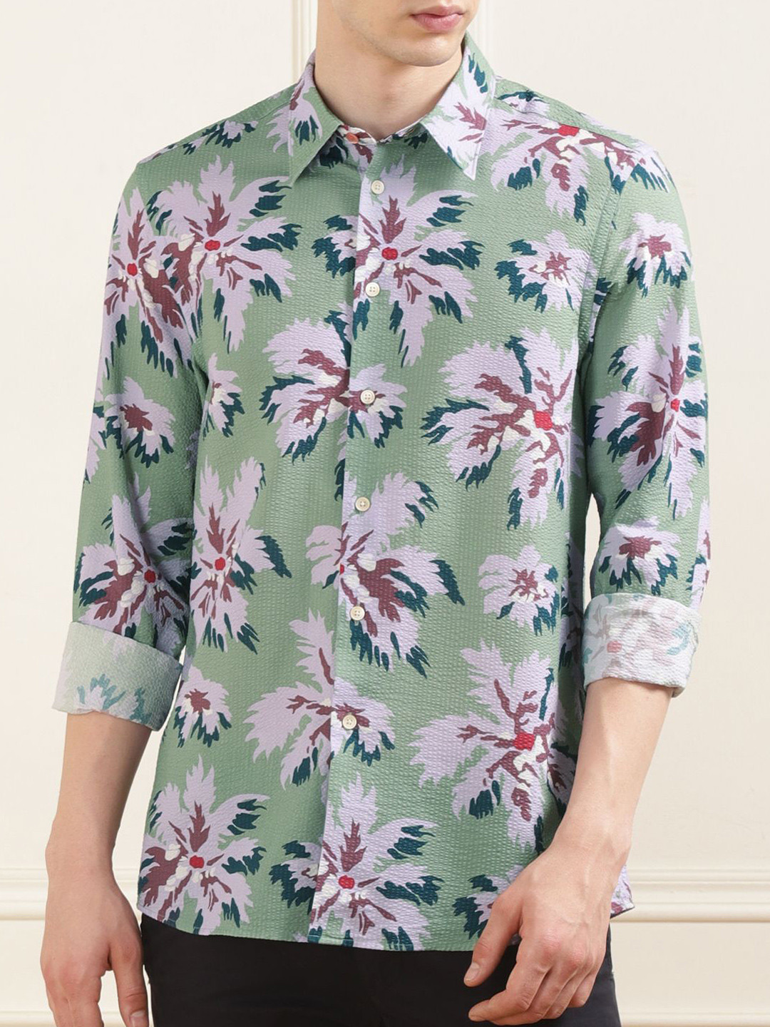 PS By Paul Smith Floral Printed Cotton Casual Shirt