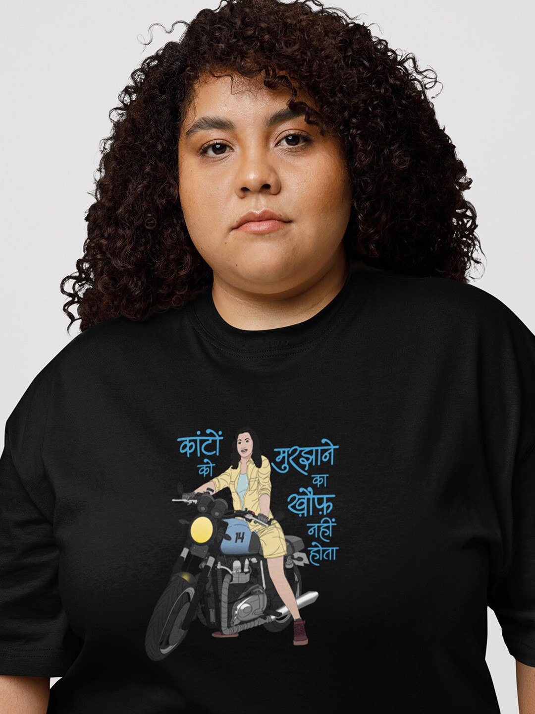 BOLLYWOO.OOO Women Printed Bio Finish Oversized T-shirt