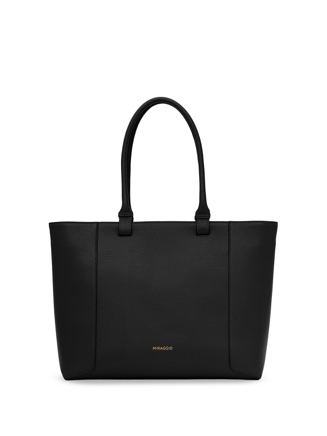 MIRAGGIO Kris Black Structured Shoulder Tote Bag