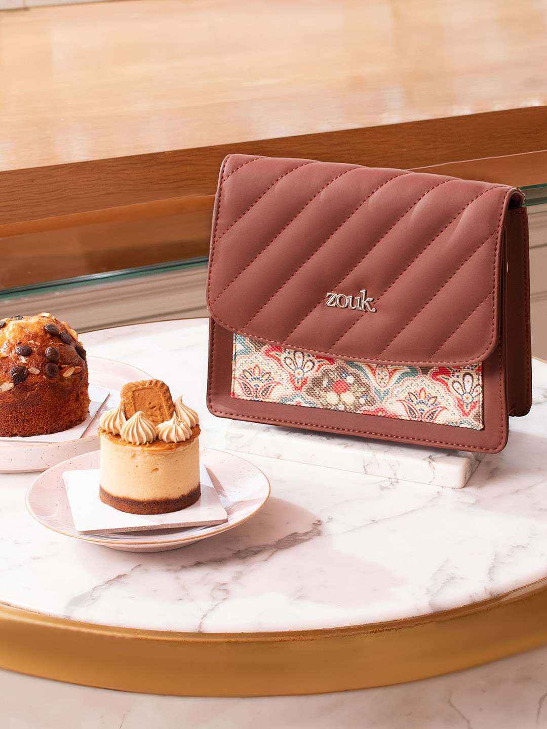 ZOUK Women Graphic Structured Detachable Sling Strap Shoulder Bag withTasselled