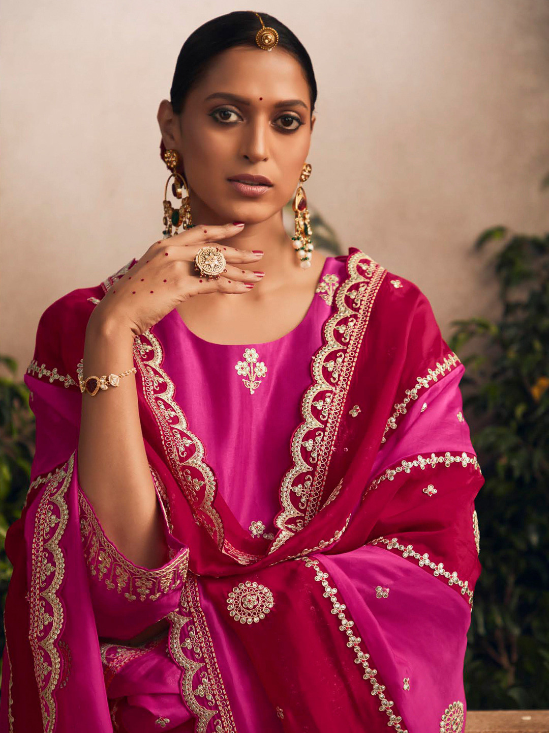 Indo Era Women Ethnic Motifs Embroidered Regular Sequinned Kurta with Trousers