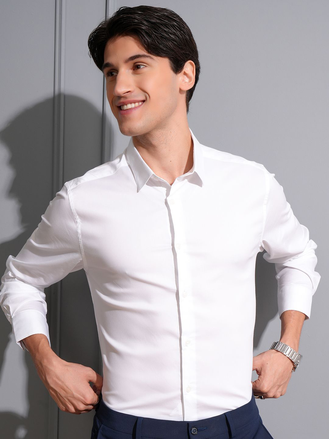 LOCOMOTIVE Men Premium Solid Occation Shirt