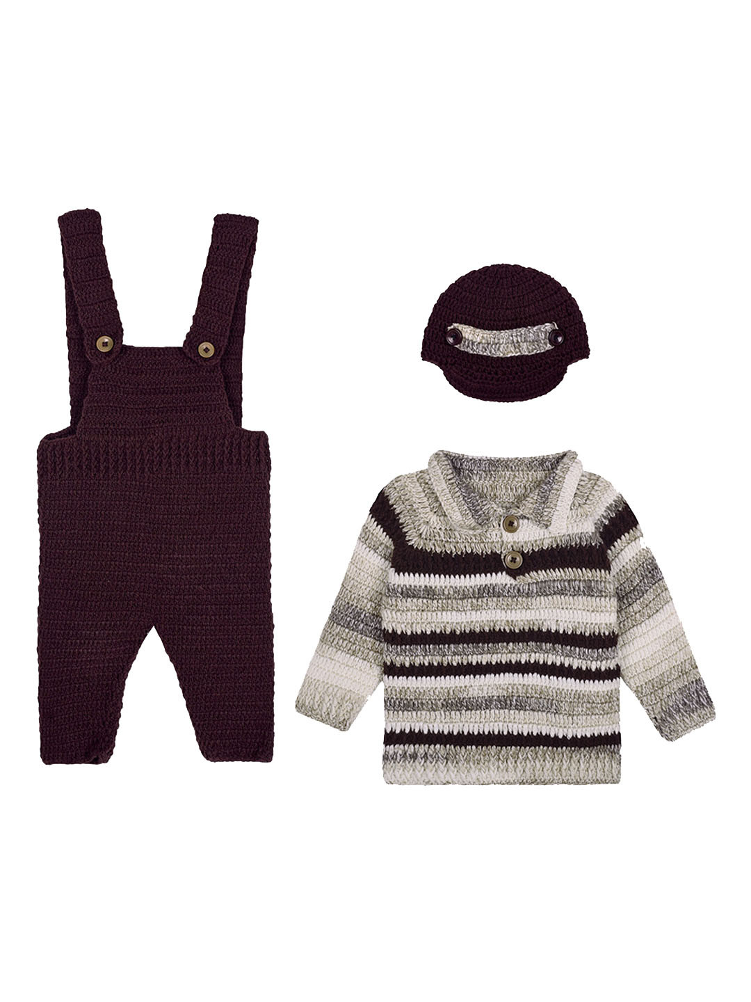WINDROP SOLUTIONS Self-Design Woolen Dungaree With T-Shirt