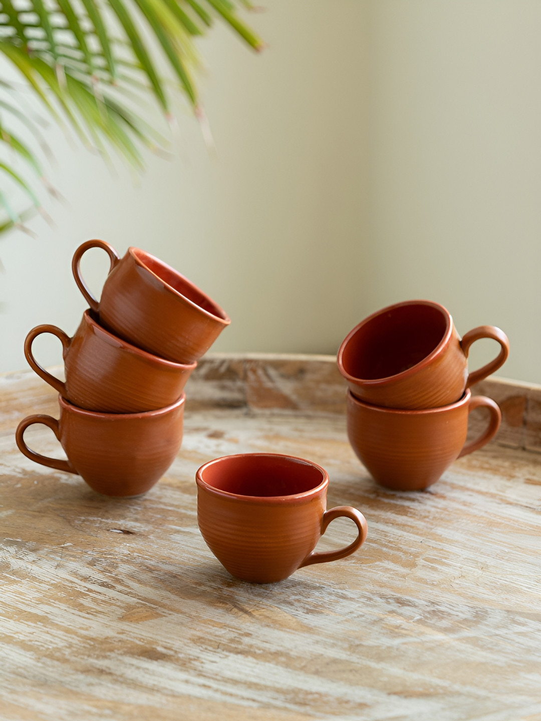 ExclusiveLane Bhai Behan Ki Yaari Sabse Pyari Brown Ceramic Microwave Safe 6 Piece Cups-120ml