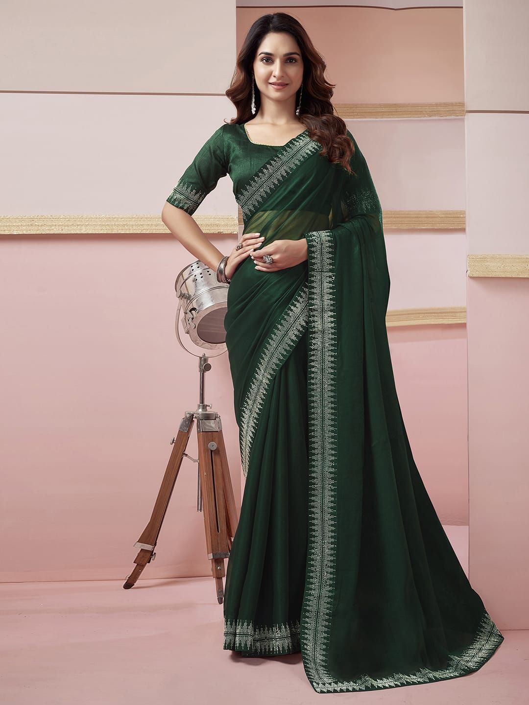 Buy Mitera Beads and Stones Pure Chiffon Saree Sarees for Women 29632028 Myntra