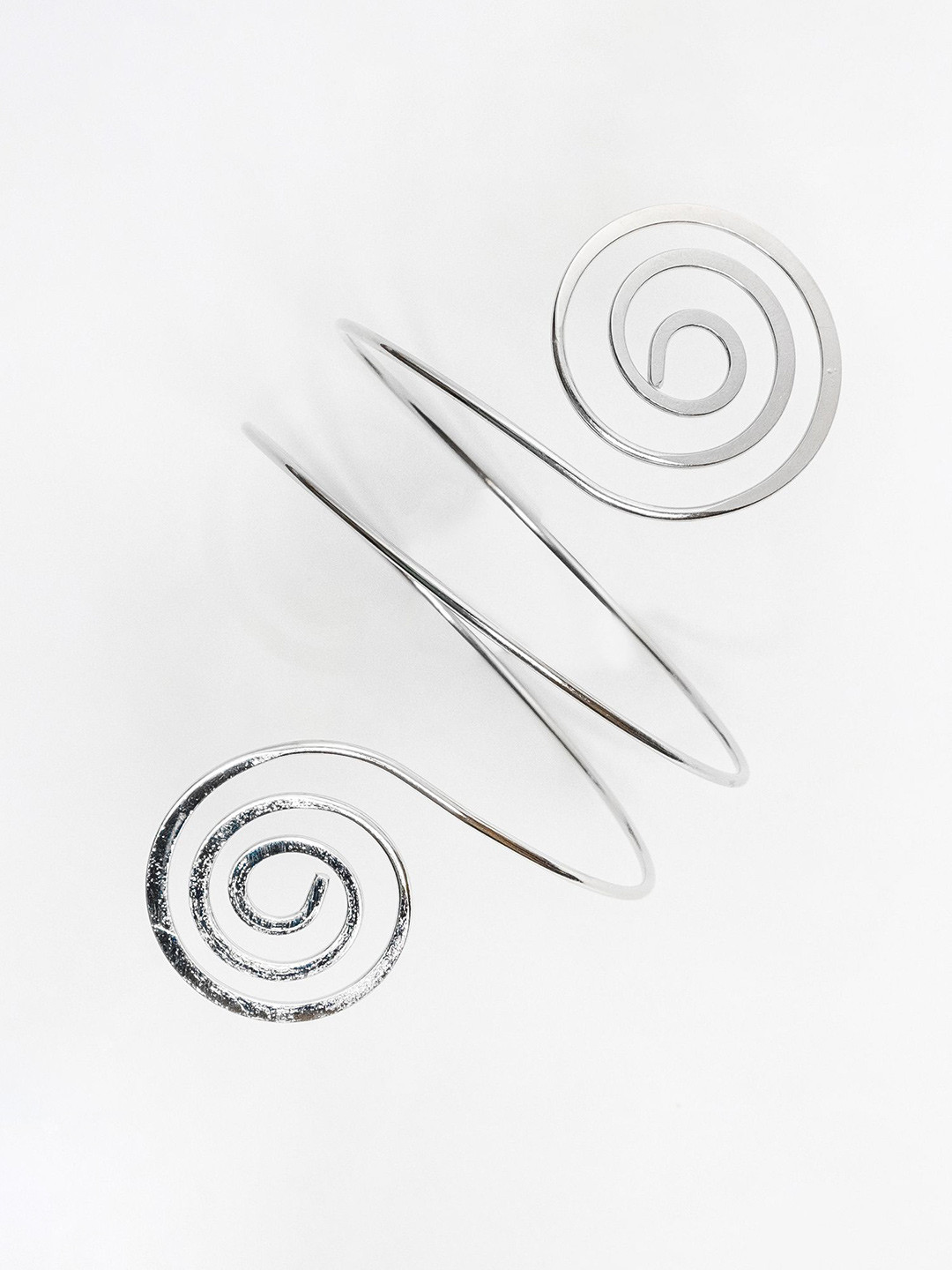 CHOKORE Women Silver-Plated Swirl Cuff Bracelet