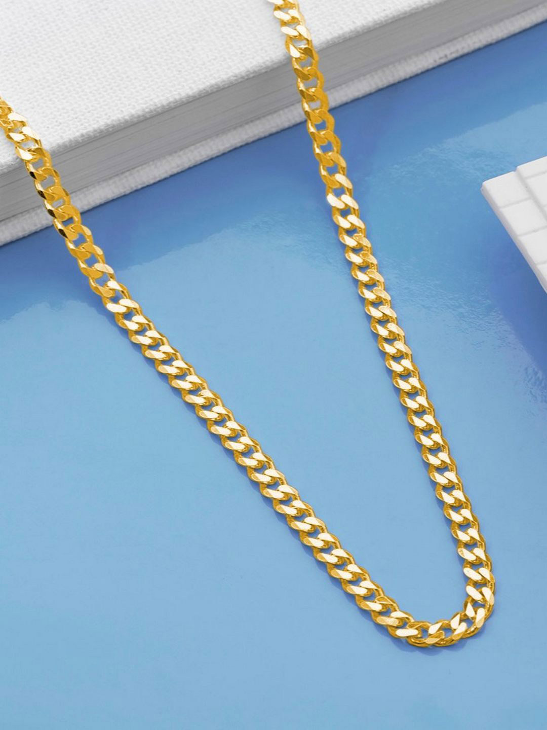 Zavya Men Gold Plated 925 Sterling Silver Curb Chain
