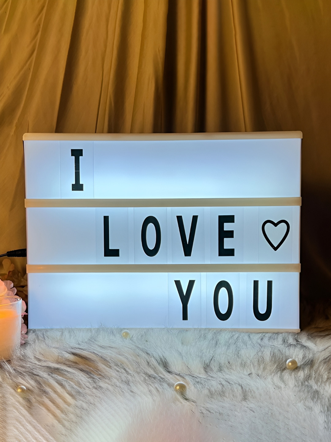 Giftii White & Black Printed Rectangle Table Lamp