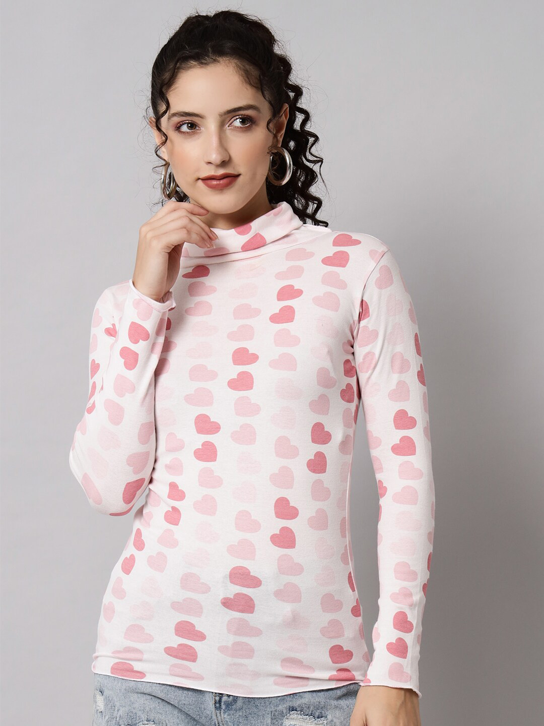 TANDUL Women High Neck Conversational Printed Top