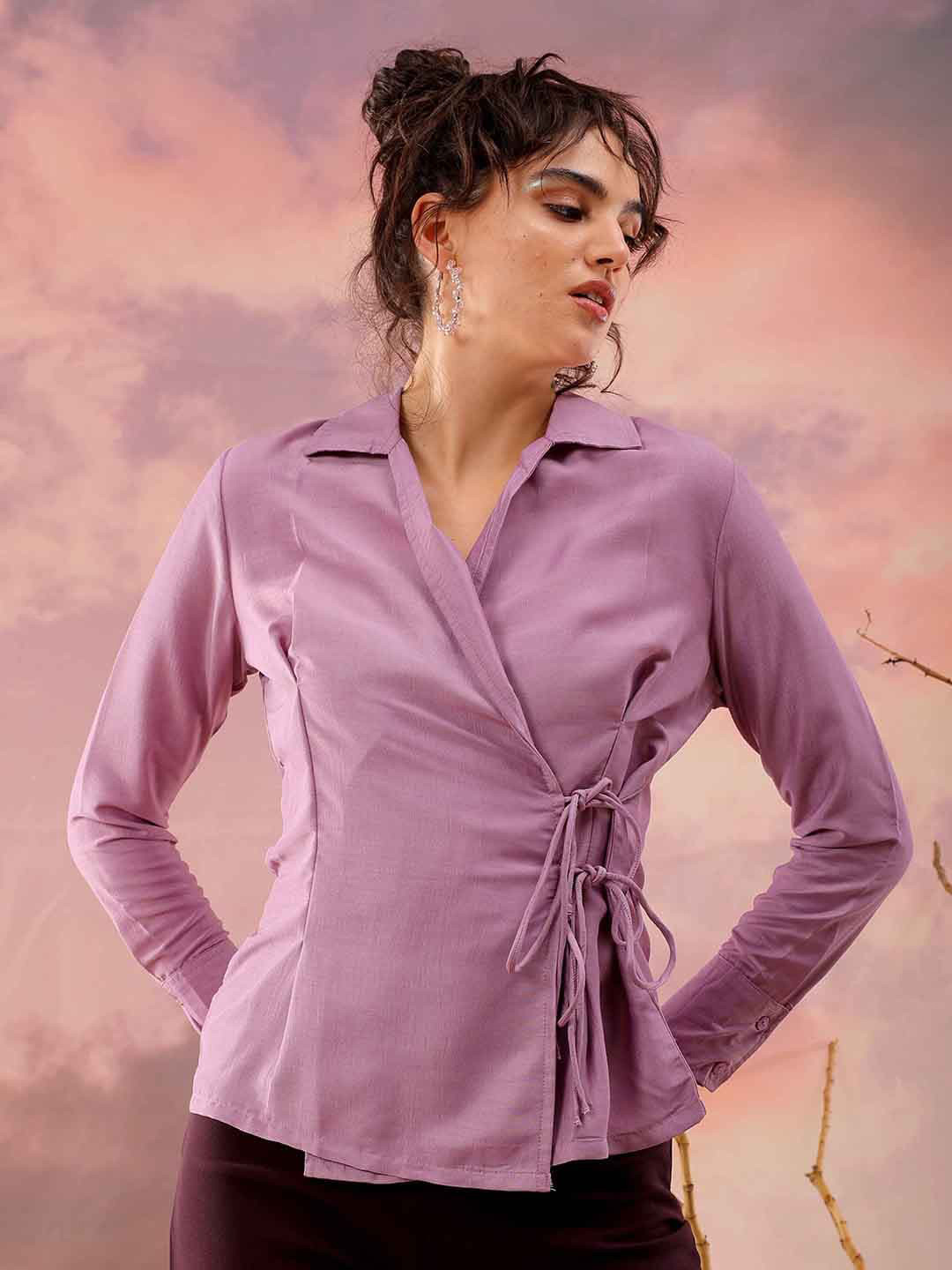 Freehand by The Indian Garage Co Wrap Shirt Style Top