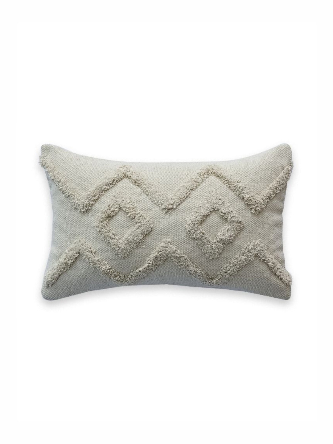 Art Avenue Hand Tufted Chevron Cotton Embroidered Cushion Covers - 11.8 x 19.7 In