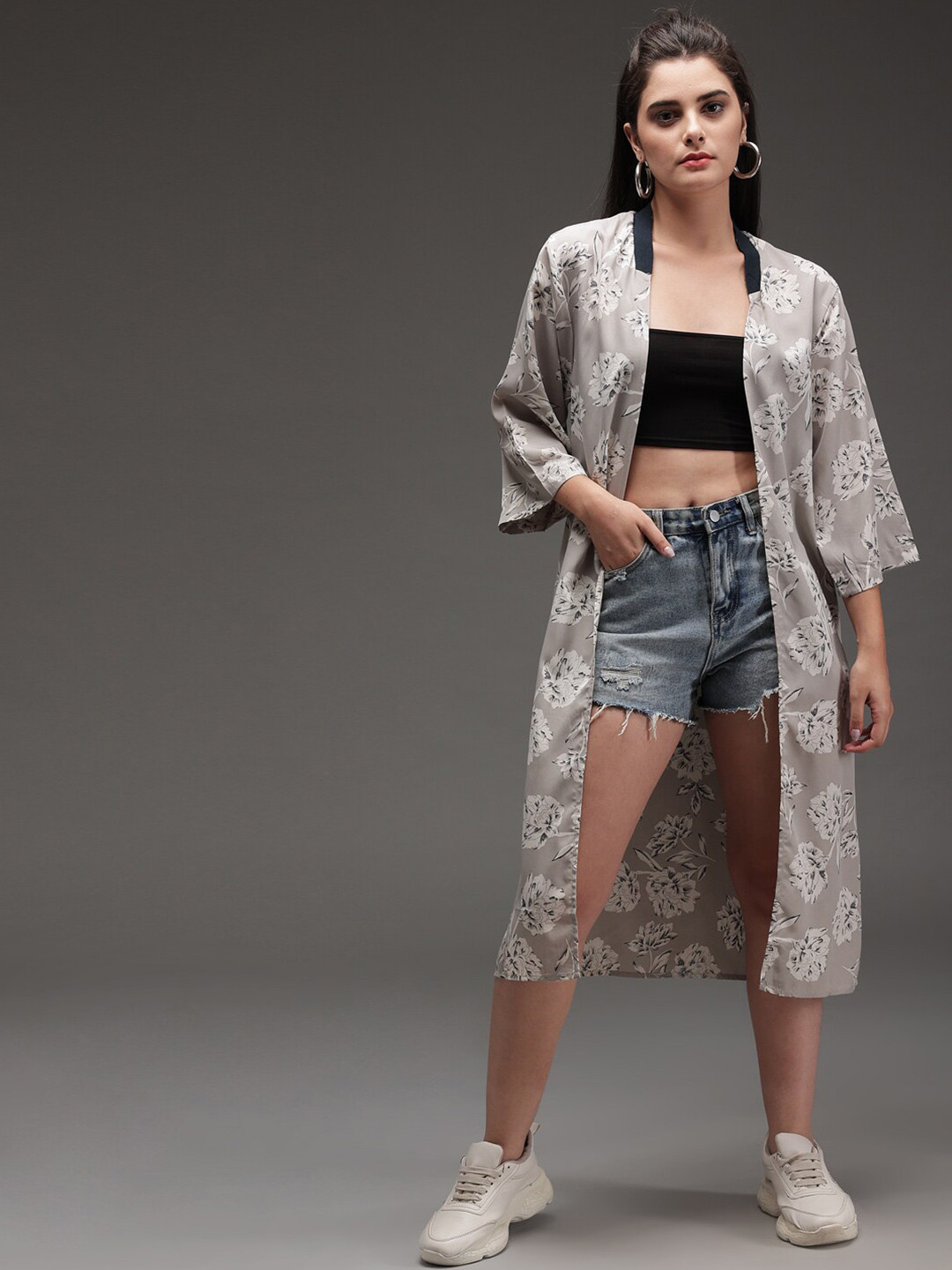 TANDUL Women Longline Printed Longline Shrug