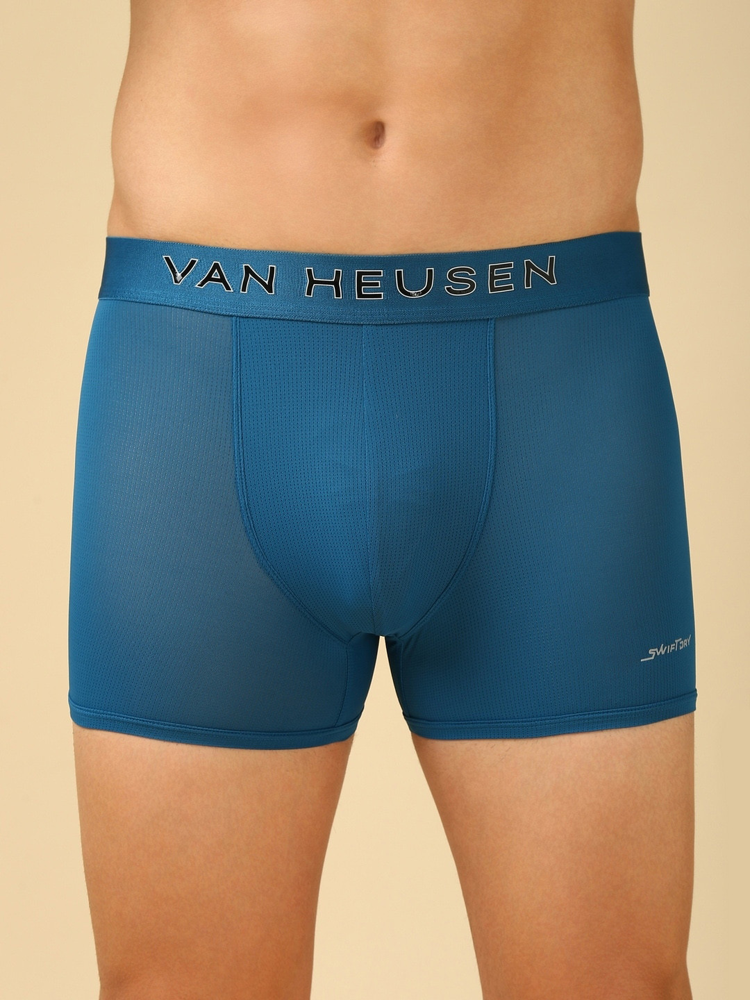 Van Heusen Innerwear Men Moroccan Teal Solid Swift Dry & High Stretch Mesh Trunk