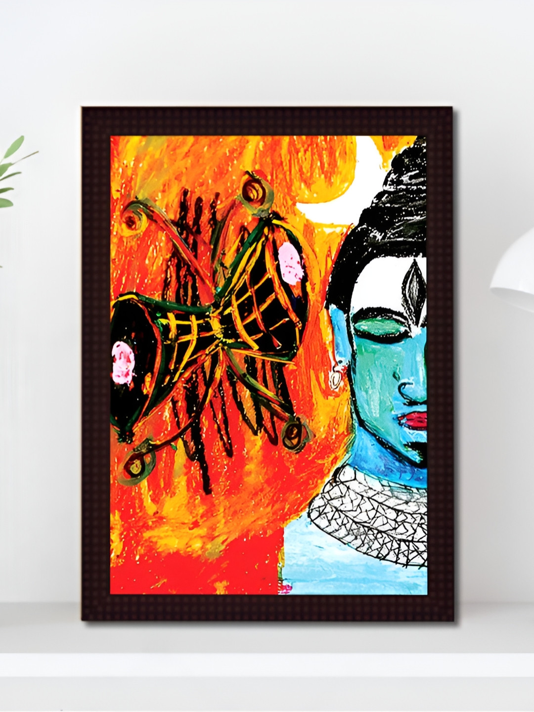 Tamatina A Name of Lord Shiva Fabric Ethnic Motifs Glossy 3Pcs Abstract Wall Decor-15.5In