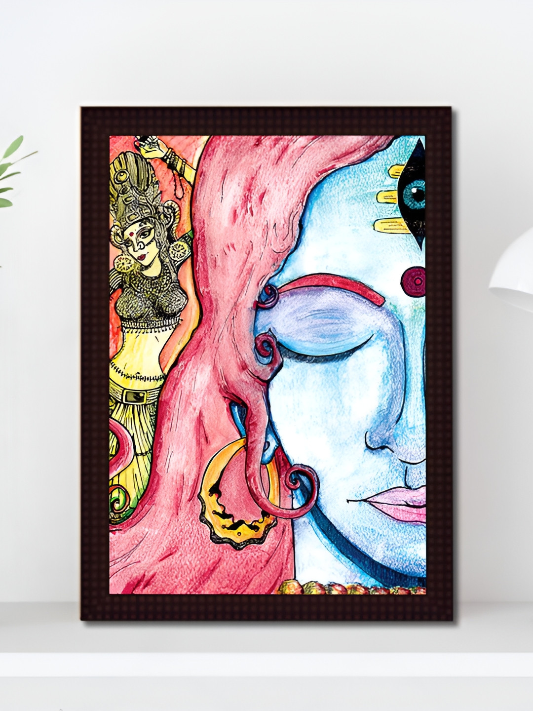 Tamatina Ravilochana The Terrible God Wood Wall Paintings Wall Art -11.5 x 15.5 In