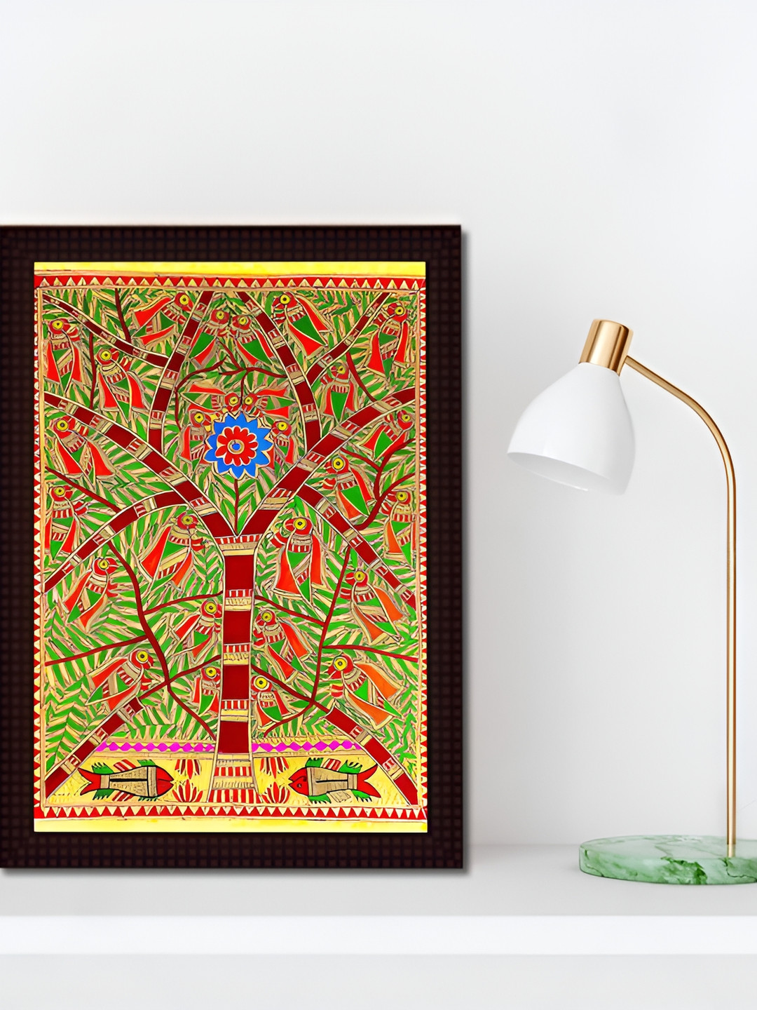Tamatina SunriseIn MadhubanWood Wall Rectangle Paintings Wall Art - 11.5x15.5In