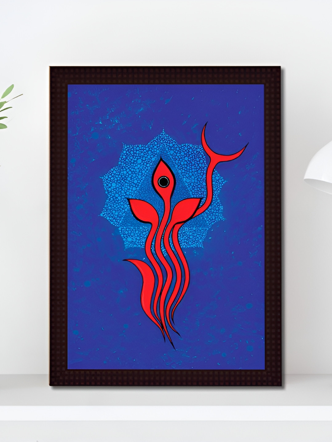 Tamatina Pushpalochana Wood Wall Rectangle Paintings Wall Art - 15.5x11.5In