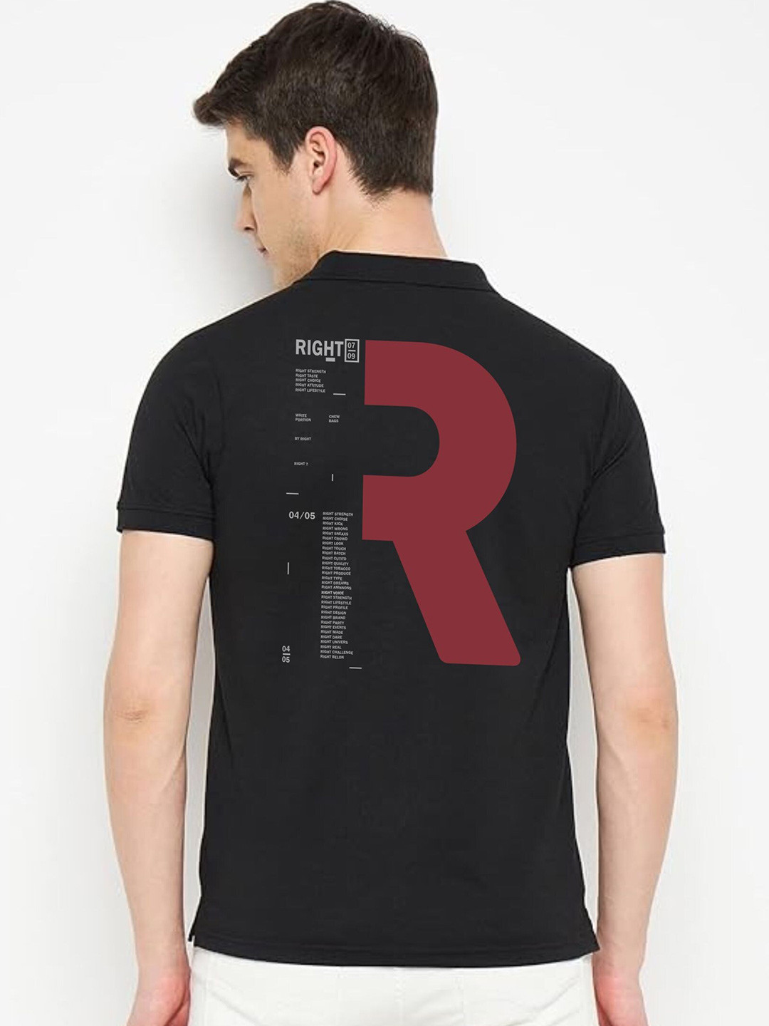 Polo Plus Men Printed Dri-FIT Back Printed Half Sleeve T-shirt