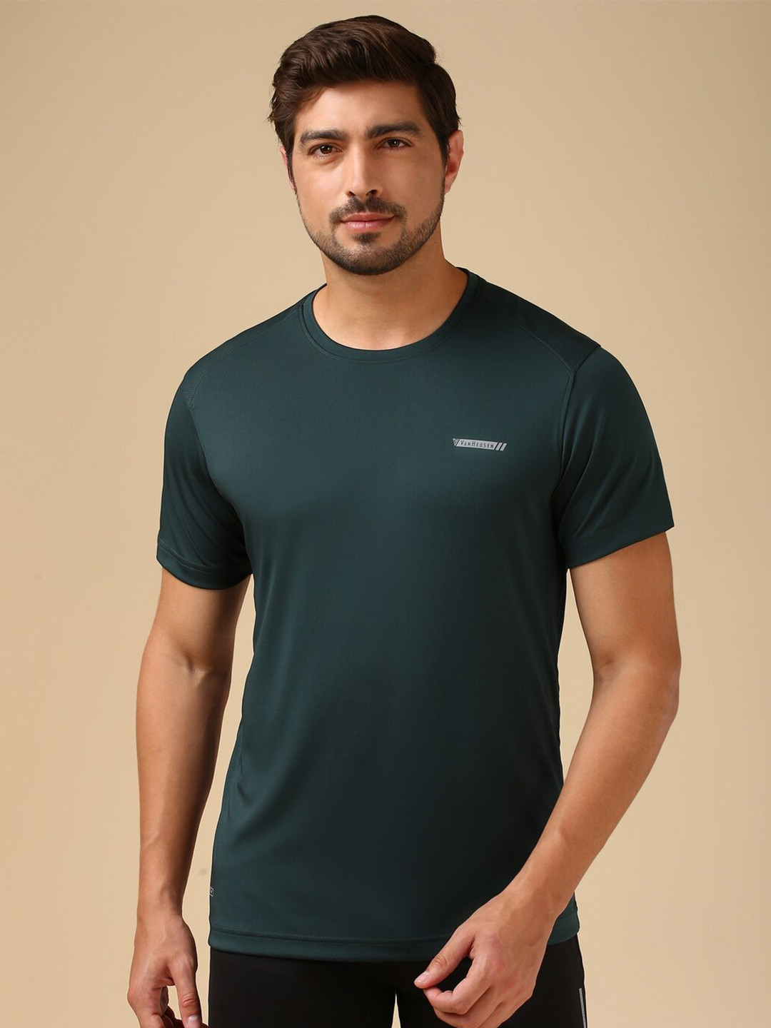 Van Heusen Innerwear Men Solid Anti Bacterial And Crew Neck T Shirts