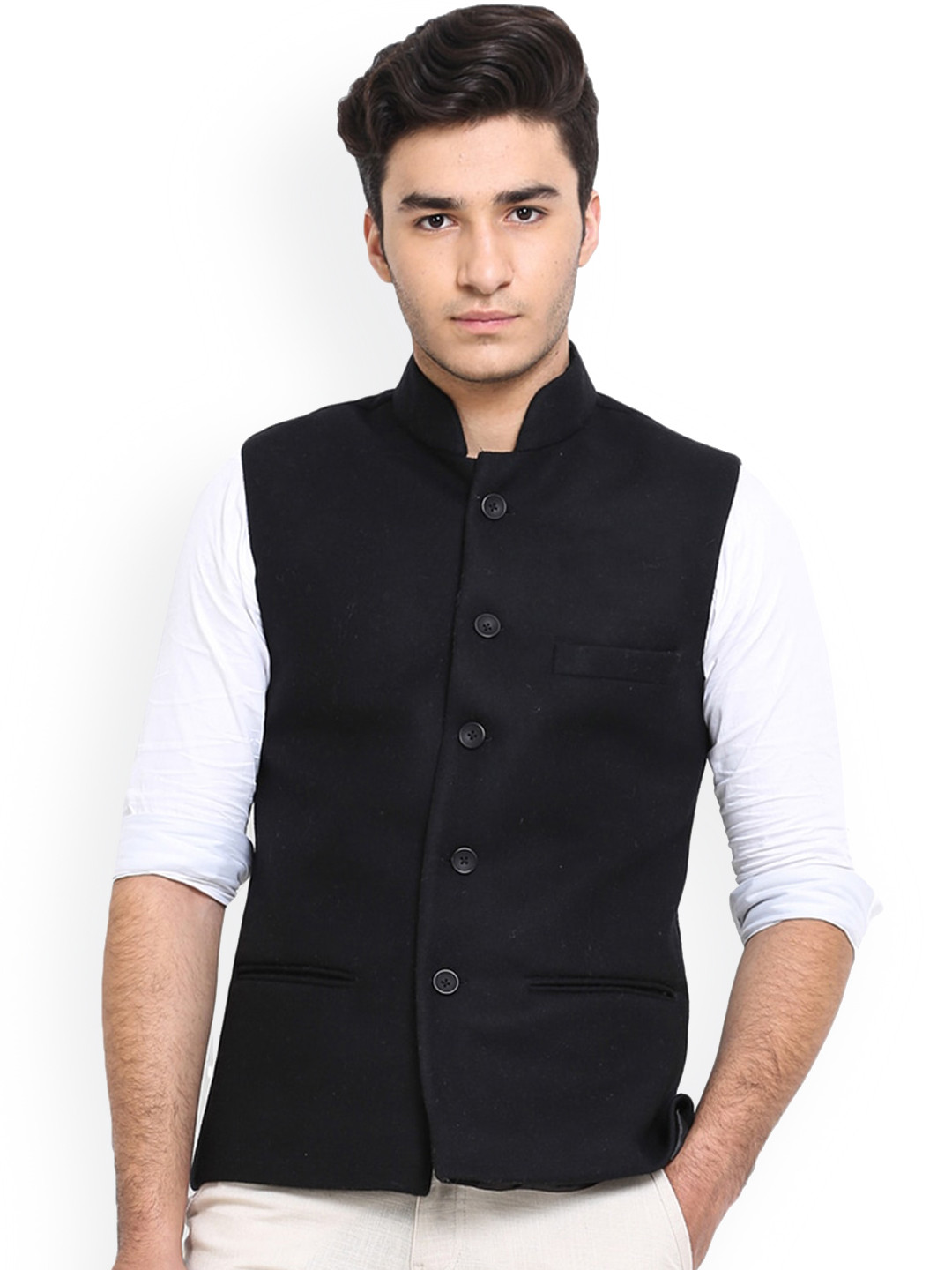 Shaftesbury London Slim Fit Woven Nehru Jacket