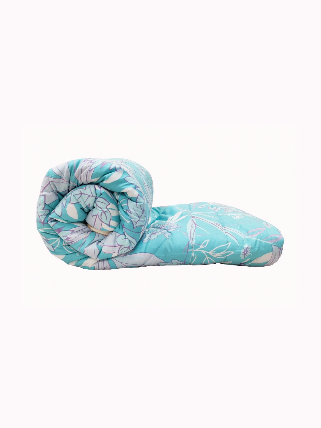 Supreme Home Collective Blue & Lavender Floral Cotton AC Room 300 GSM Double Bed Comforter