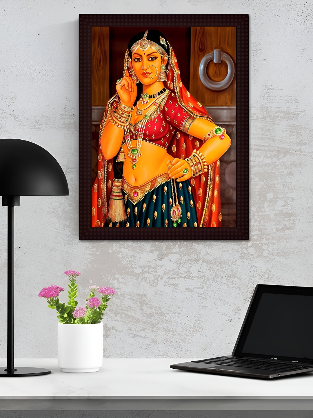 Tamatina The Royal Rajasthan Wood Wall Rectangle Paintings Wall Art -15.5 x 11.5In